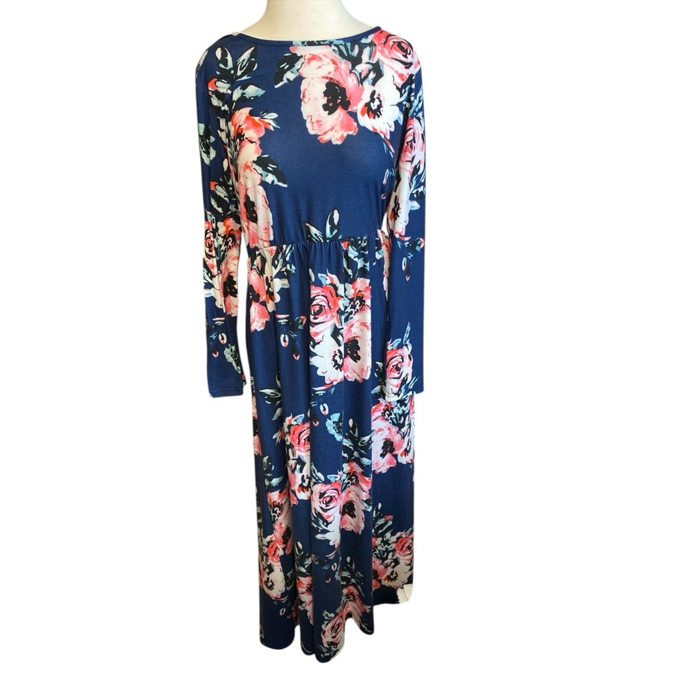 Amazon Navy Floral Maxi Dress - Picture 2 of 4